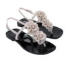 Garden T-Strap Sandals -Shoreline Trendy 33563 Shoe Black Beige Front
