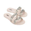 Bling Strappy Slides -Shoreline Trendy 33819 M Shoe Beige Gold Front
