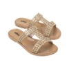 Glowing Slide -Shoreline Trendy 33820 Shoe Gold Front