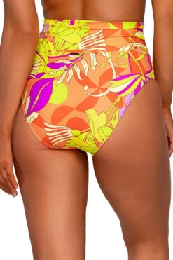 Banded Foldover High Waist Bikini Bottom 8 Banded Foldover High Waist Bikini Bottom -Shoreline Trendy 33BPALAC Bikini Bottom Palace Garden Back