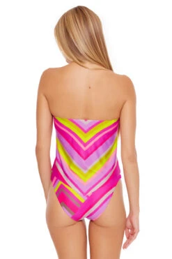 Handkerchief Bandeau Tankini Top -Shoreline Trendy 3403525 Tankini Top Multi Back