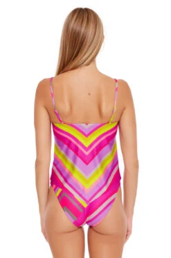 Handkerchief Bandeau Tankini Top -Shoreline Trendy 3403525 Tankini Top Multi Back2