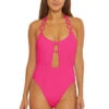 Monaco Solid Ring Halter One Piece Swimsuit
