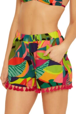 Rainforest Tassel Shorts -Shoreline Trendy 3554035 Apparel Bottom Multi Side
