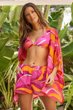 Vivid Vista Fringe Short -Shoreline Trendy 3624035 Apparel Bottom Multi Lifestyle