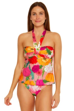 Sunny Bloom Convertible Tankini Top