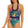 India Garden Maillot Halter One Piece Swimsuit -Shoreline Trendy 3671235 One Piece Swimsuit Multi Front