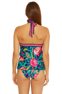 India Garden Reversible High Neck Tankini Top -Shoreline Trendy 3673535 Tankini Top Multi Back