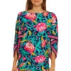 India Garden Swim Tunic -Shoreline Trendy 3676135 Apparel Top Multi Front