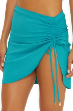 Ripple Rib Mini Skirt -Shoreline Trendy 3727035 Apparel Bottom Atmosphere Side