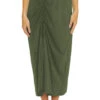 Breezy Basics Midi Skirt -Shoreline Trendy 3771371 Apparel Bottom Cactus Front1
