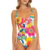 Fontaine Convertible Twist Back One Piece Swimsuit -Shoreline Trendy 3781035 One Piece Swimsuit Multi Front