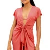 Sasha Mini Dress -Shoreline Trendy 400 412 080 Apparel Dress Coral Red Front