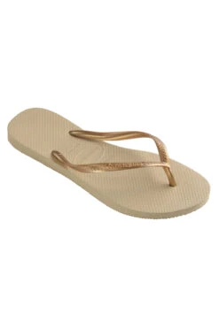 Havaianas Slim Flip Flops -Shoreline Trendy 4000030 Shoe Golden Front1