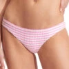 Seafolly Sorrento Stripe Basic Hipster Bikini Bottom -Shoreline Trendy 40054 027 Bikini Bottom Parfait Pink Front