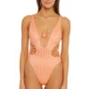 Plunge Maillot One Piece Swimsuit 1 Plunge Maillot One Piece Swimsuit -Shoreline Trendy 4031034 One Piece Swimsuit Cream Puff Front1
