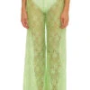 Banded Lace Cover Up Pant -Shoreline Trendy 4095034 Apparel Bottom Pistachio Front1