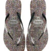 Havaianas Slim Carnaval Flip Flops -Shoreline Trendy 4143974 Shoe Black Front