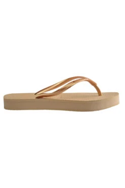 Havaianas Platform Flip Flops -Shoreline Trendy 4144537 Shoe Golden Side1
