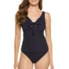 Lucy Underwire Tankini Top -Shoreline Trendy 417 UWT Tankini Top Navy Front