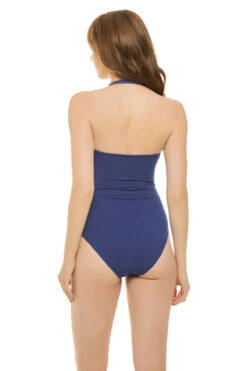 Classique Bandeau One Piece Swimsuit -Shoreline Trendy 42360 08 One Piece Swimsuit Indigo Back