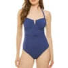 Classique Bandeau One Piece Swimsuit -Shoreline Trendy 42360 08 One Piece Swimsuit Indigo Front