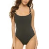 Morgan Underwire One Piece Swimsuit -Shoreline Trendy 427 770 One Piece Swimsuit Charcoal Front