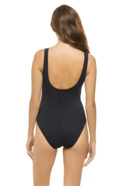 Leona One Piece Swimsuit -Shoreline Trendy 433 N70 One Piece Swimsuit Navy Back
