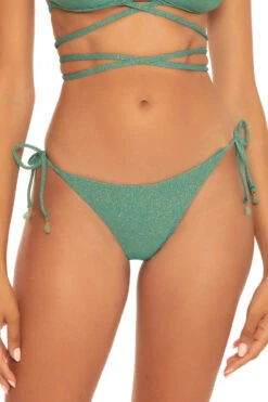 Metallic Bondi Tie Side Hipster Bikini Bottom
