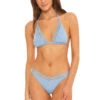 Ribbed Sliding Triangle Bikini Top 1 Ribbed Sliding Triangle Bikini Top -Shoreline Trendy 4613024 Bikini Top Chambray Front