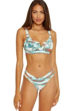 V-Wire Tie Dye Banded Bralette Bikini Top