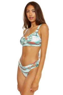 V-Wire Tie Dye Banded Bralette Bikini Top -Shoreline Trendy 4633124 Bikini Top Multi Side