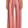 Crochet Stripe Pants -Shoreline Trendy 4650371 Apparel Bottom Rose Violet multi Front1