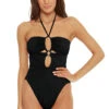 Multi-Way Maillot One Piece Swimsuit -Shoreline Trendy 4711144 One Piece Swimsuit Black Front