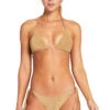 Gia Sliding Triangle Bikini Top -Shoreline Trendy 47TRGOG Bikini Top Golden Glow Metallic Front
