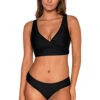 Elsie Underwire Bralette Bikini Top (D+ Cup) -Shoreline Trendy 523TBLCK Bikini Top Black Front