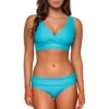 Elsie Underwire Bralette Bikini Top (D+ Cup) -Shoreline Trendy 523TBLUBL Bikini Top Blue Bliss Front