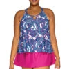 Sadie High Neck Tankini Top 1 Sadie High Neck Tankini Top -Shoreline Trendy 584TREGPA Tankini Top Regatta Paisley Front