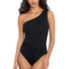 Plot Twist Nessa Asymmetrical One Piece Swimsuit 1 Plot Twist Nessa Asymmetrical One Piece Swimsuit -Shoreline Trendy 6006085 One Piece Swimsuit Black Front