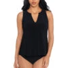 Hyperlink Chanae Tankini Top 1 Hyperlink Chanae Tankini Top -Shoreline Trendy 6018591 Tankini Top Black Front