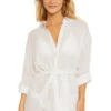 Gauzy Button Up Shirt Dress -Shoreline Trendy 6039371 Apparel Dress White Front2