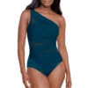 Miraclesuit Network Jena Asymmetrical One Piece 2 Miraclesuit Network Jena Asymmetrical One Piece -Shoreline Trendy 6516615 One Piece Swimsuit Nova Green Front