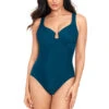Miraclesuit Must Haves Escape One Piece Swimsuit -Shoreline Trendy 6516666 One Piece Swimsuit Nova Green Front