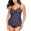 Miraclesuit Love Knot Underwire Bra Tankini Top -Shoreline Trendy 6552447 Tankini Top Multi Front