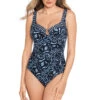 Miraclesuit Escape One Piece Swimsuit 1 Miraclesuit Escape One Piece Swimsuit -Shoreline Trendy 6553466 One Piece Swimsuit Blue Multi Front