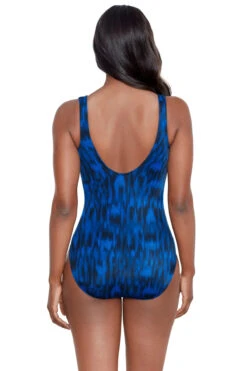 Miraclesuit Alhambra Its A Wrap One Piece Swimsuit -Shoreline Trendy 6553880 One Piece Swimsuit Blue Multi Back