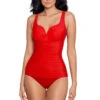 Miraclesuit Rock Solid Cherie One Piece Swimsuit -Shoreline Trendy 6559055 One Piece Swimsuit Cayenne Front
