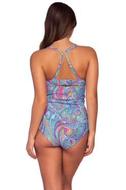 Serena Tankini Top (D+ Cup) -Shoreline Trendy 709TPAIPO Tankini Top Paisley Pop Back2