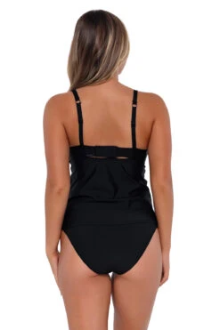 Maeve Underwire Tankini Top (D+ Cup) -Shoreline Trendy 714TBLCK Tankini Top Black Back