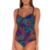 Maeve Underwire Tankini Top (E-H Cup) -Shoreline Trendy 714TEFGPANPA Tankini Top Panama Palms Front
